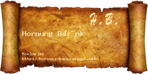 Hornung Bánk névjegykártya